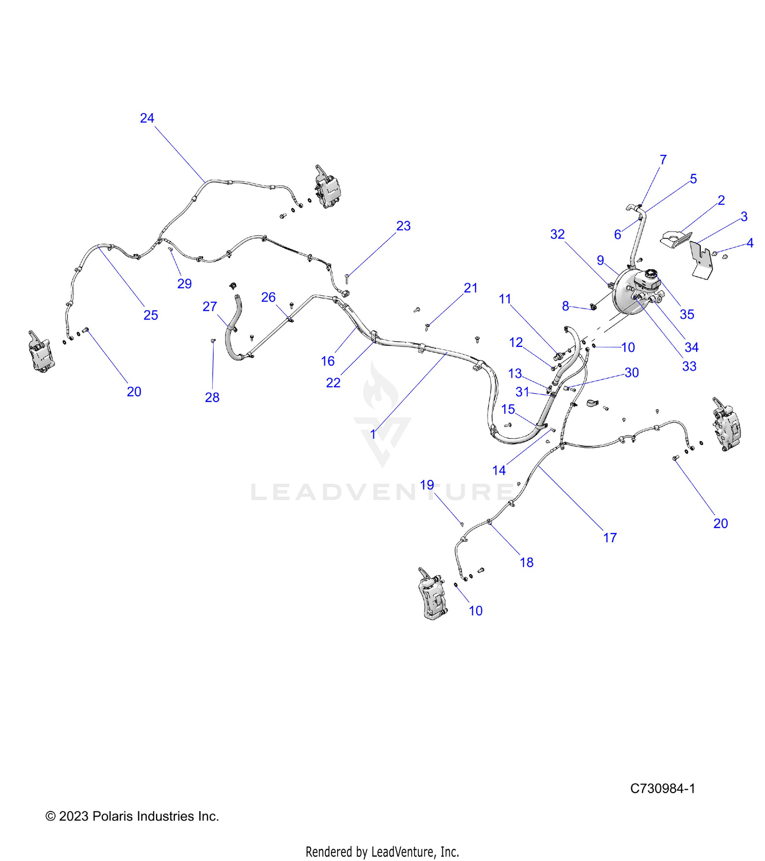 BRAKES, BRAKE LINES & MASTER CYLINDER - R26XAL1RBB/BJ (C730984-1)