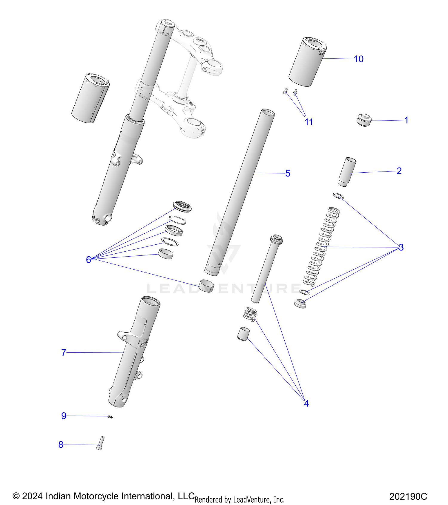 SUSPENSION, FRONT FORKS - N26DNDBH ALL OPTIONS (202190C)