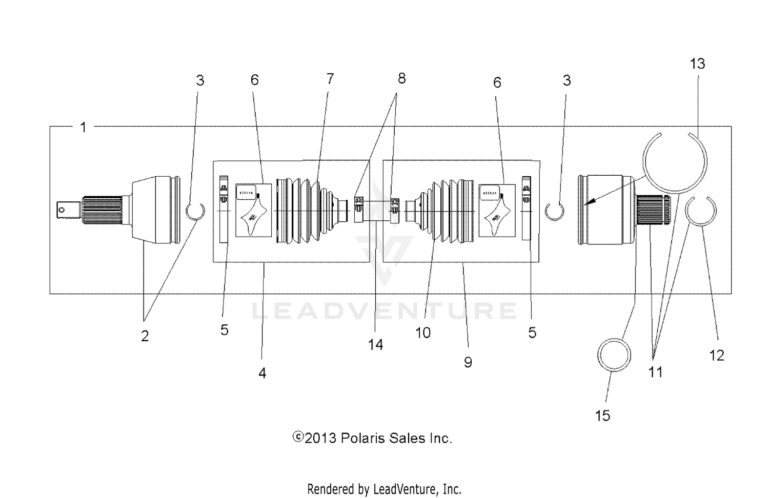 DRIVE TRAIN, DRIVE SHAFT, REAR - A26SXZ85A9/AN/AZ (13SP550)