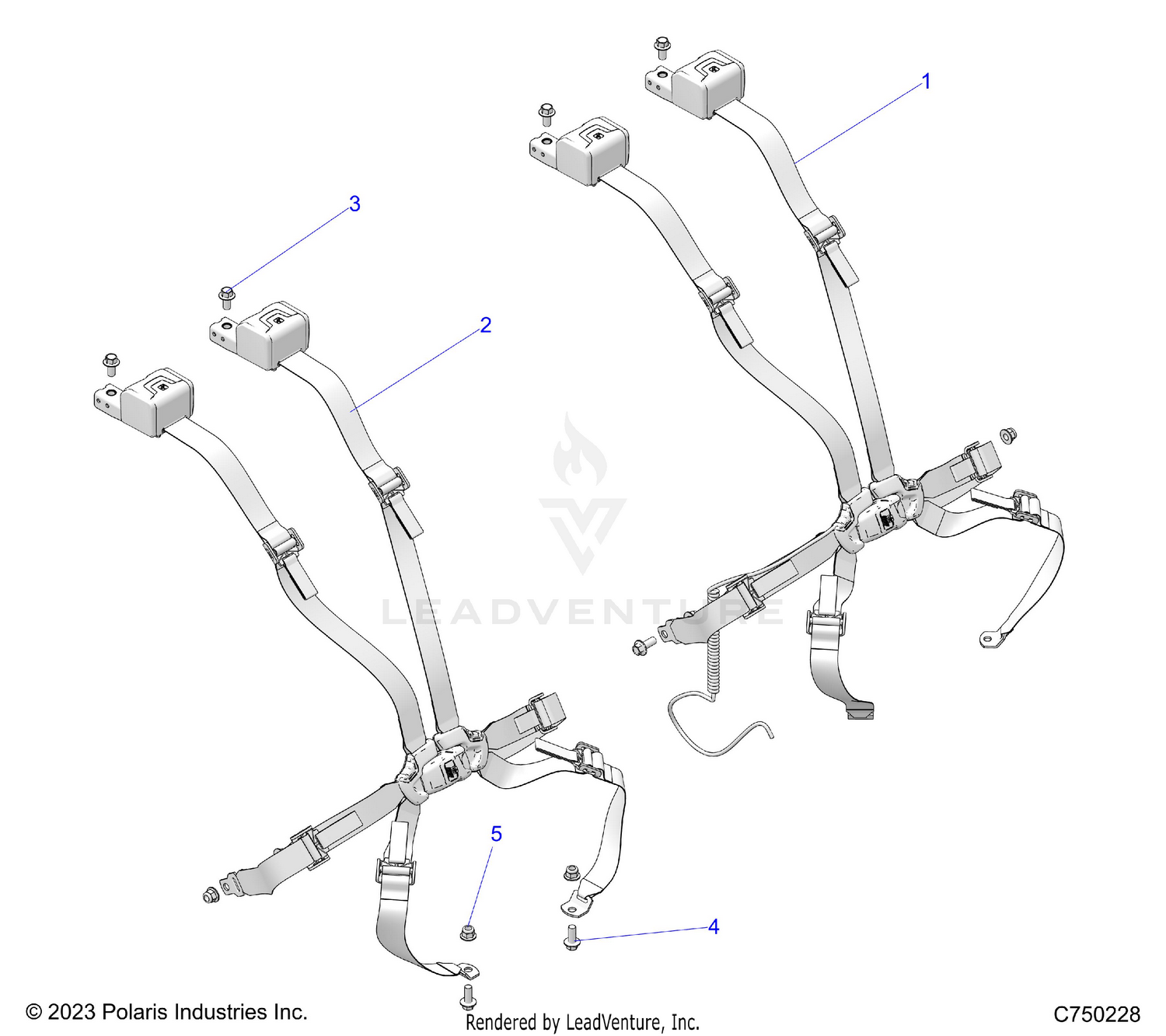 BODY, SEAT BELT MOUNTING, FRONT, 2 POINT - Z26RPP2KBL (C750228)