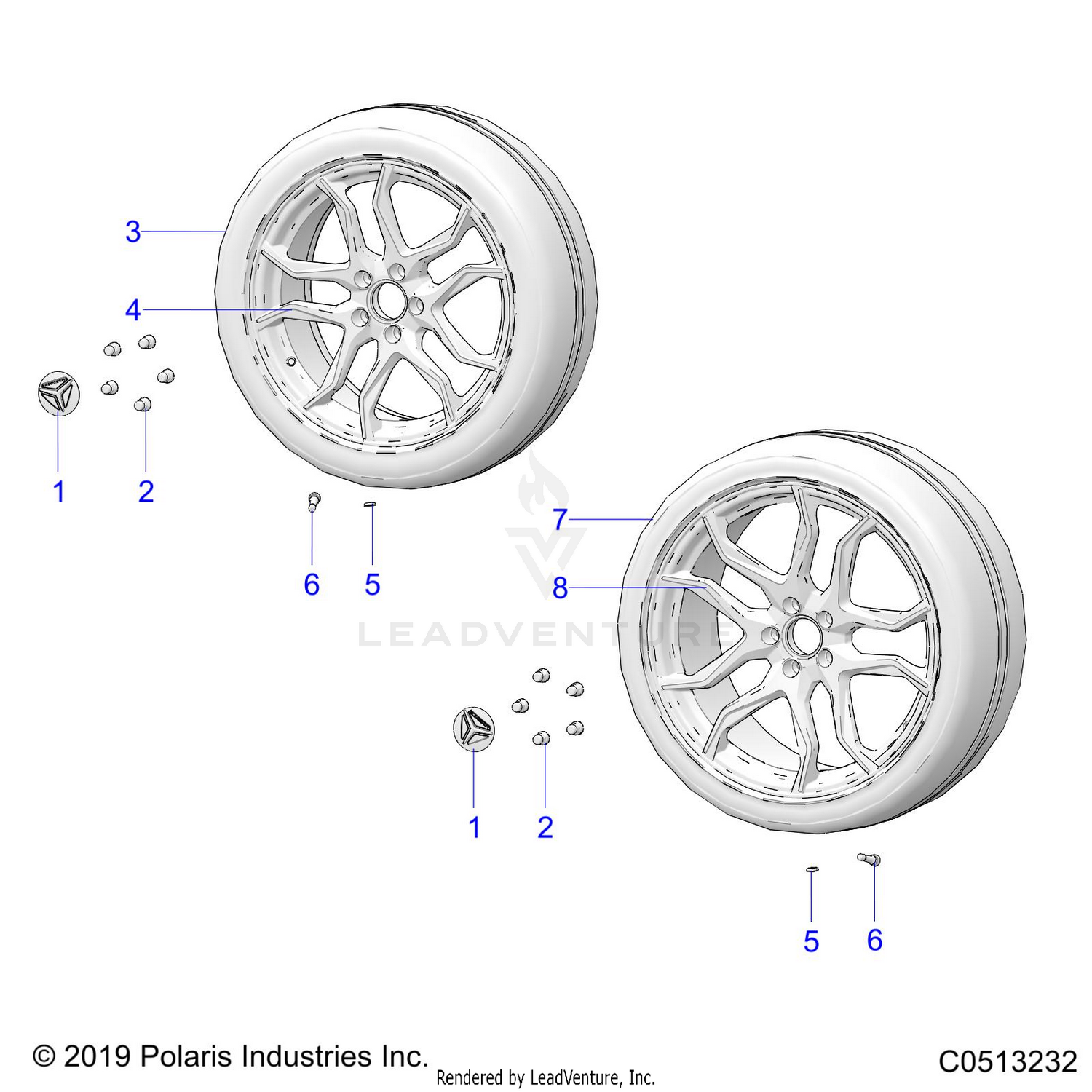 WHEELS, FRONT AND REAR (SL MODELS) - T21AAPGD ALL OPTIONS (C0513232)