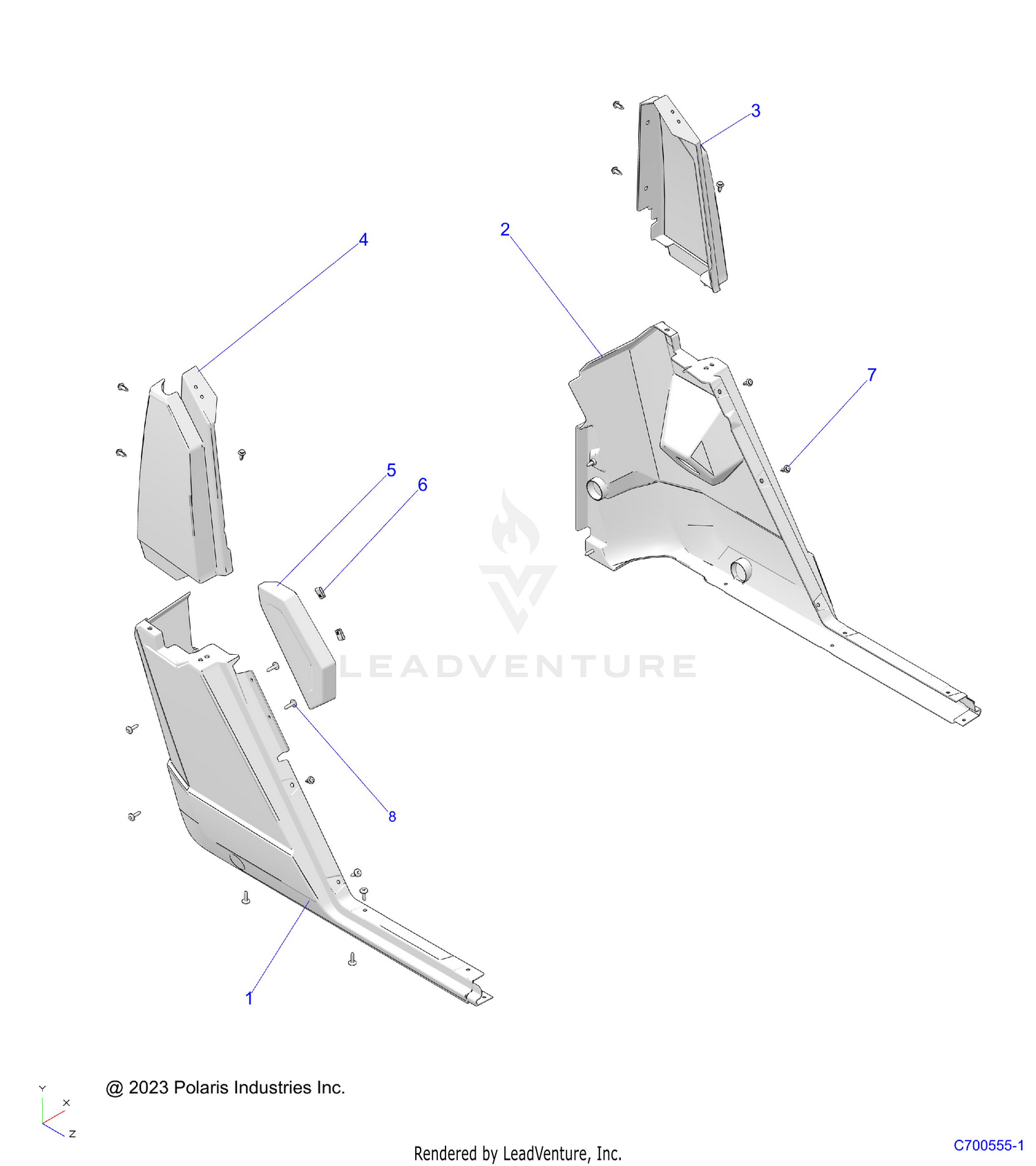 BODY, REAR FENDERS - R26RRU99A9/AF/AH/AB/AS/B9/BF/BH/BB/BS (C700555-1)