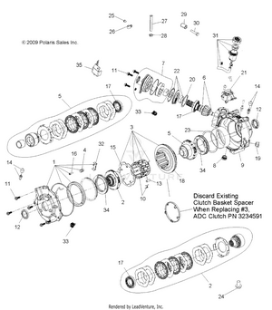 Drive Train, Front Gearcase And Mounting - A08dn50af/as/aw/az (49atvgearcase1332568) Schematic