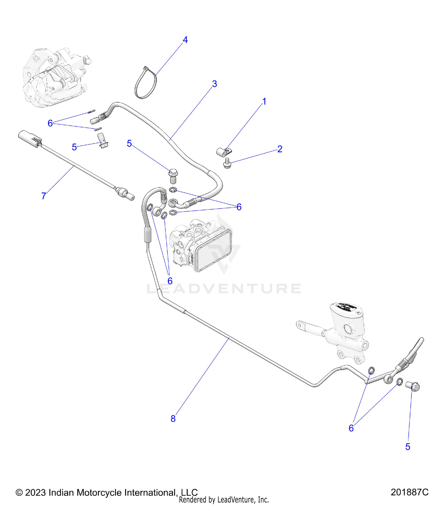 BRAKES, BRAKE LINE, REAR, ABS - N24TKDBB/TK9BB ALL OPTIONS (201887C)