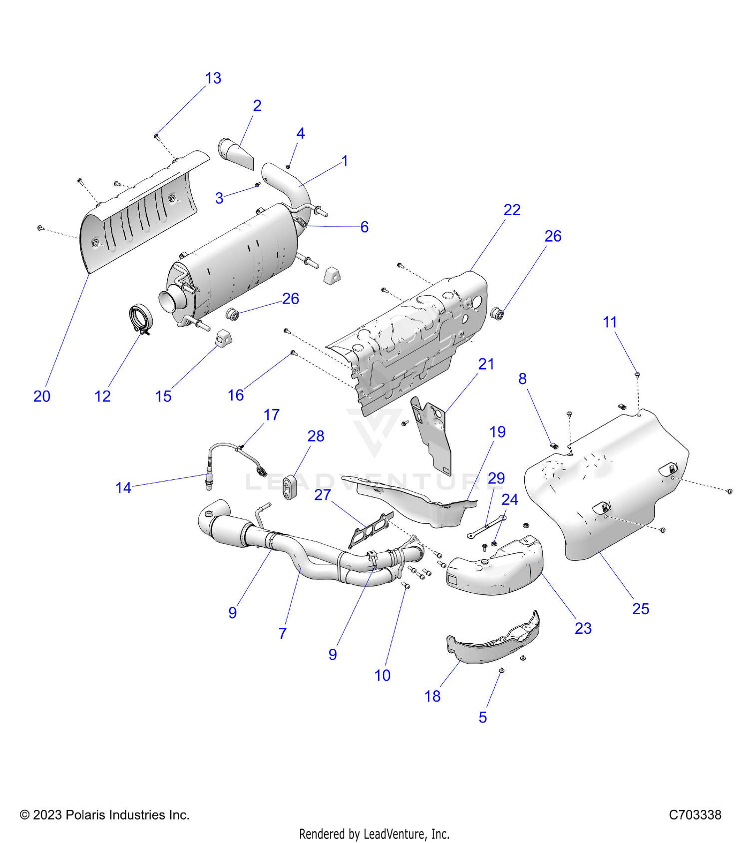 ENGINE, EXHAUST SYSTEM - Z26NMY99A4/B4/A6/B6 (C703338)