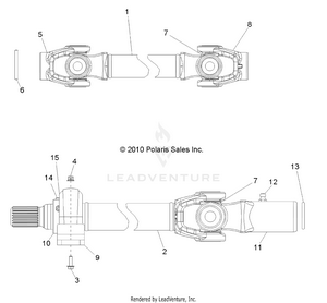 Drive Train, Front Prop Shaft - R12wh50ag/ah/ak/ar (49rgrshaftprop11500crew) Schematic