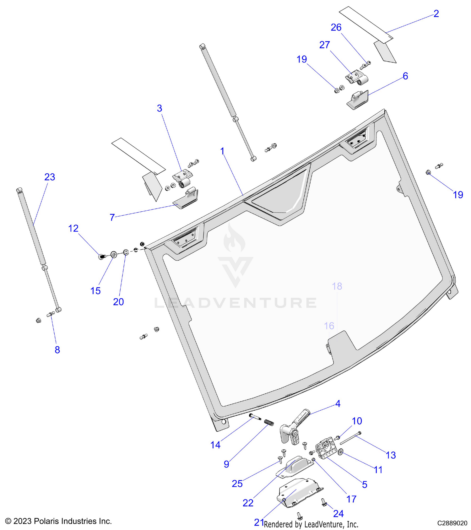 BODY, WINDSHIELD, TIPOUT GLASS - R26RRU99FP (C2889020)