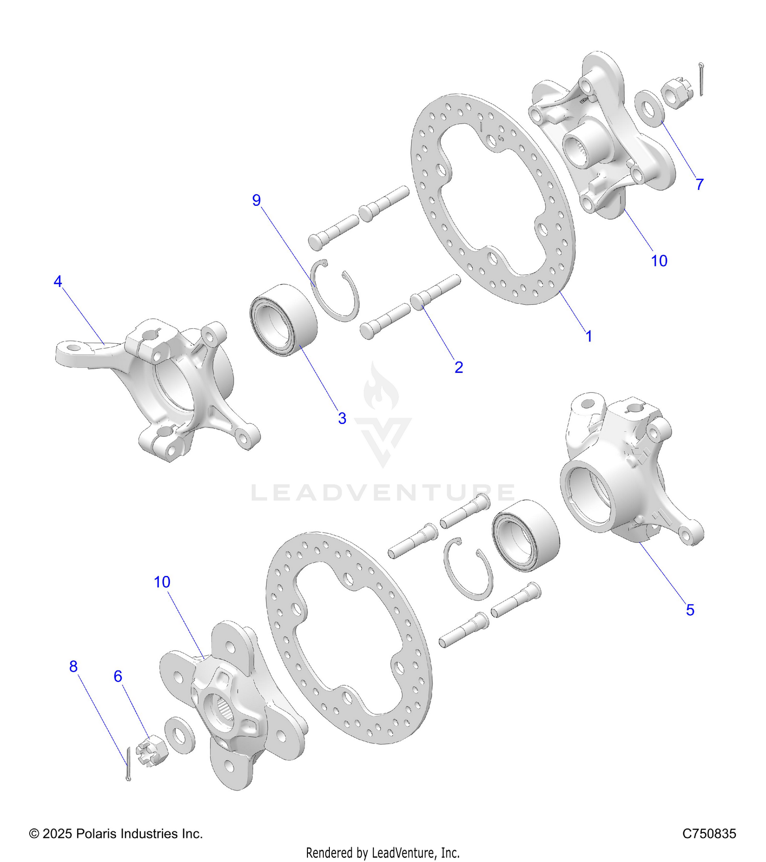 SUSPENSION, REAR CARRIER AND HUB - Z26NMS99A4/B4/A6/B6 (C750835.)
