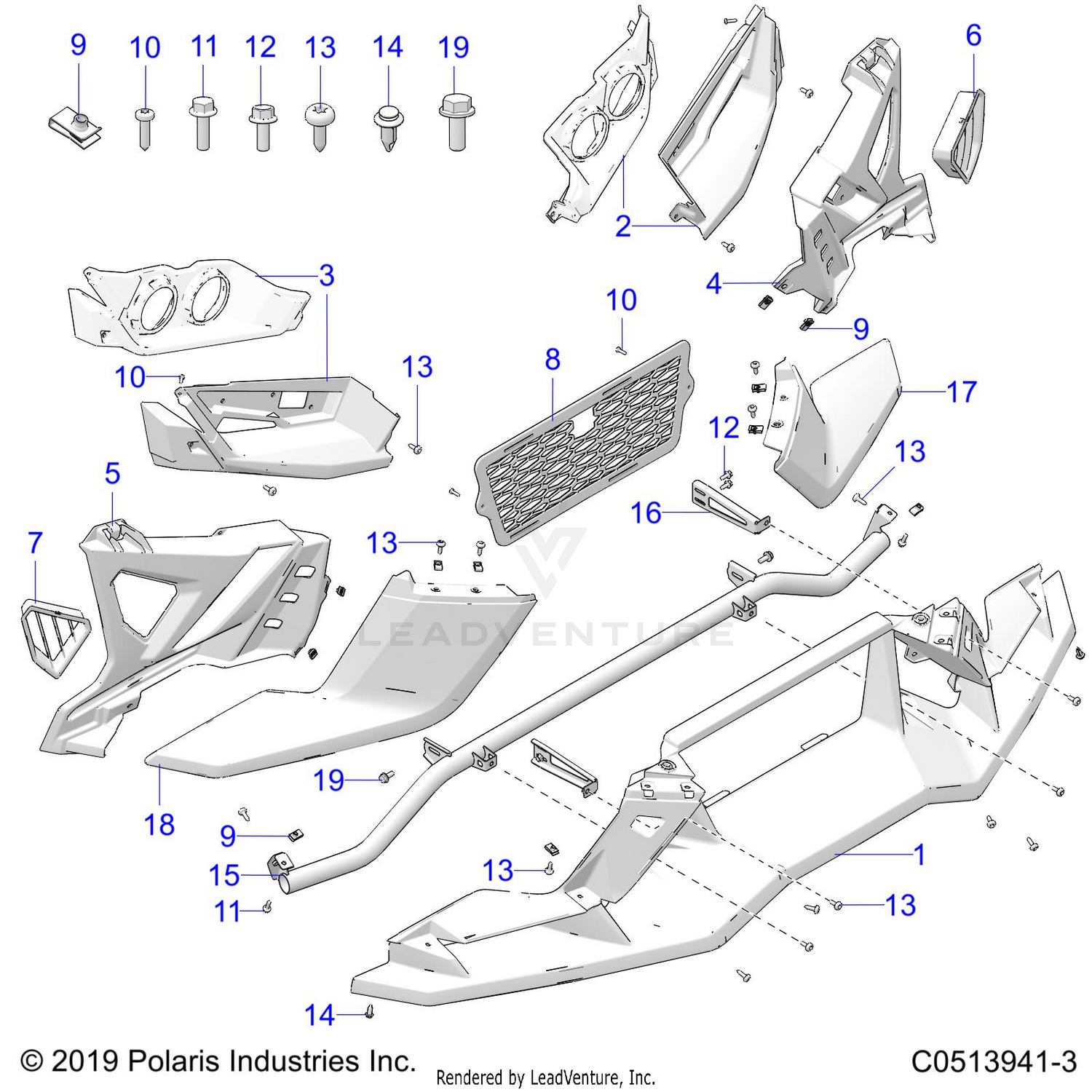 BODY, FRONT WING - T21AARGB/SGD ALL OPTIONS (C0513941-3)