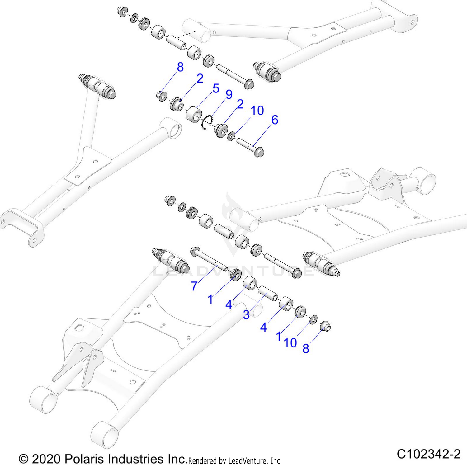 SUSPENSION, REAR CONTROL ARM, MOUNTING - A26SLZ95AF (C102342-2)