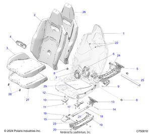 Body, Seat Asm., Front - Z25r4d2kak/bk/aj/bj/am/bm (c750818) Schematic