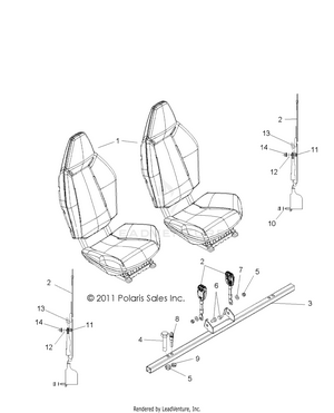 Body, Seat Mounting And Belts - R12vh57ad (49rgrseatmtg12rzr570) Schematic
