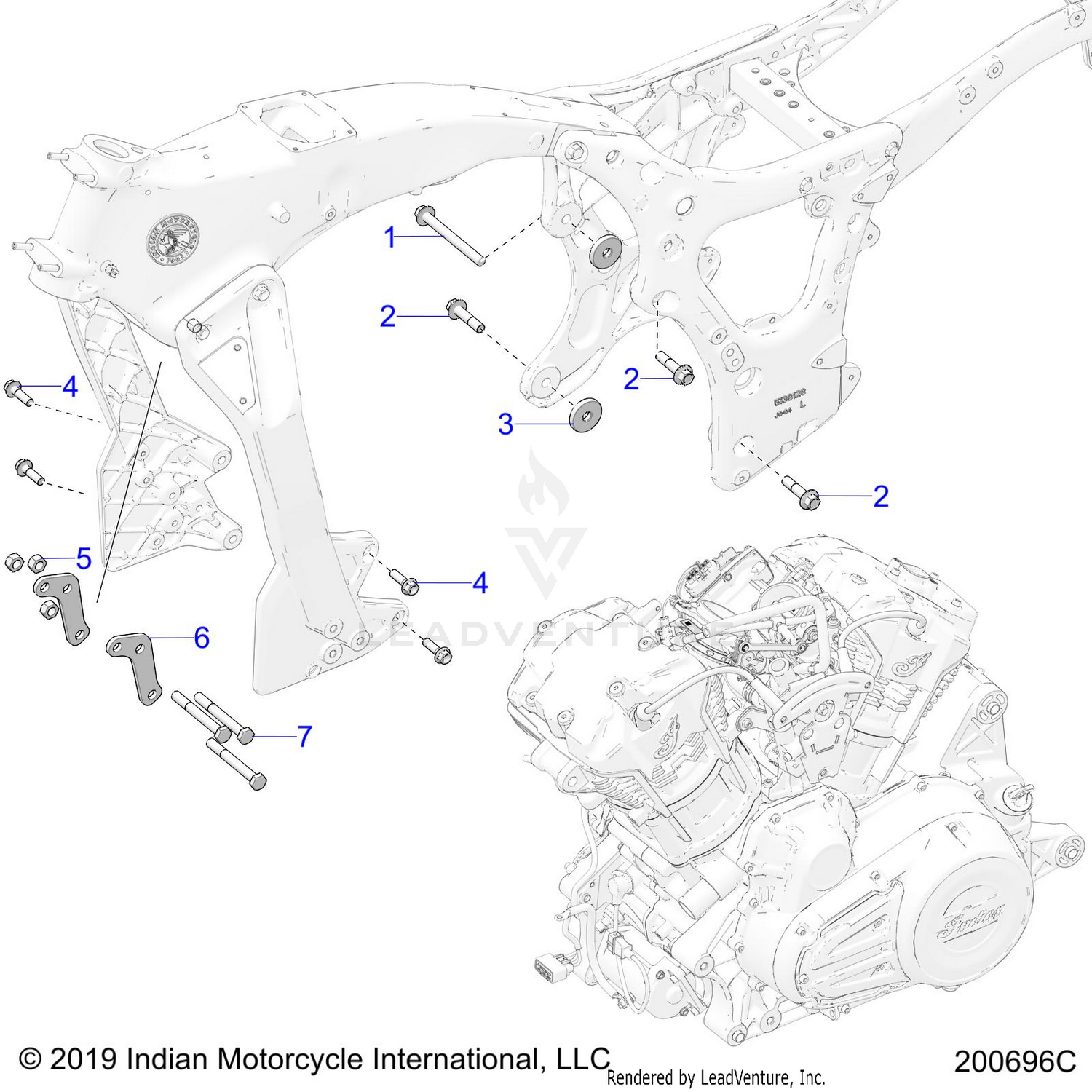 ENGINE, ENGINE MOUNTING - N22LCCRR ALL OPTIONS (200696C)