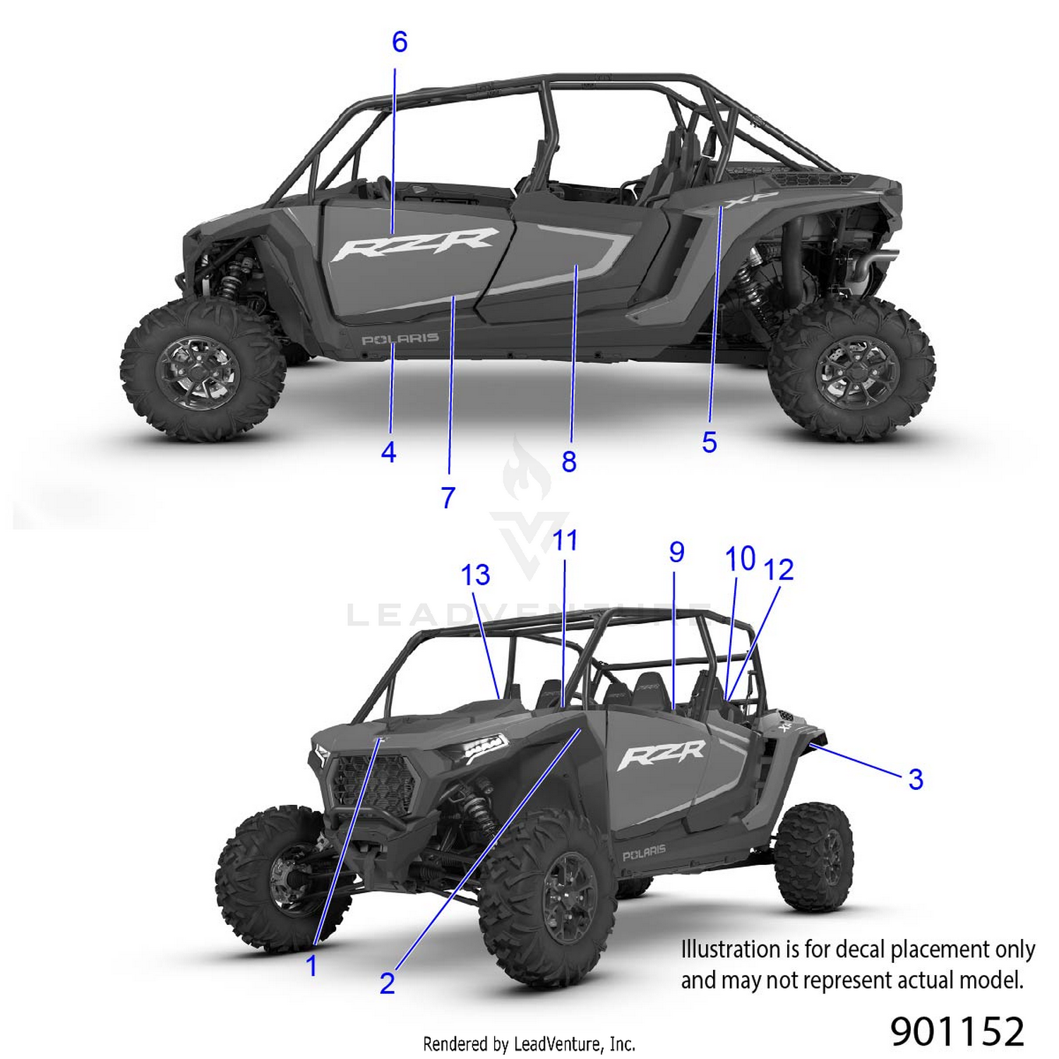 BODY, DECALS - Z26NMS99A4/B4/A6/B6  (901152)