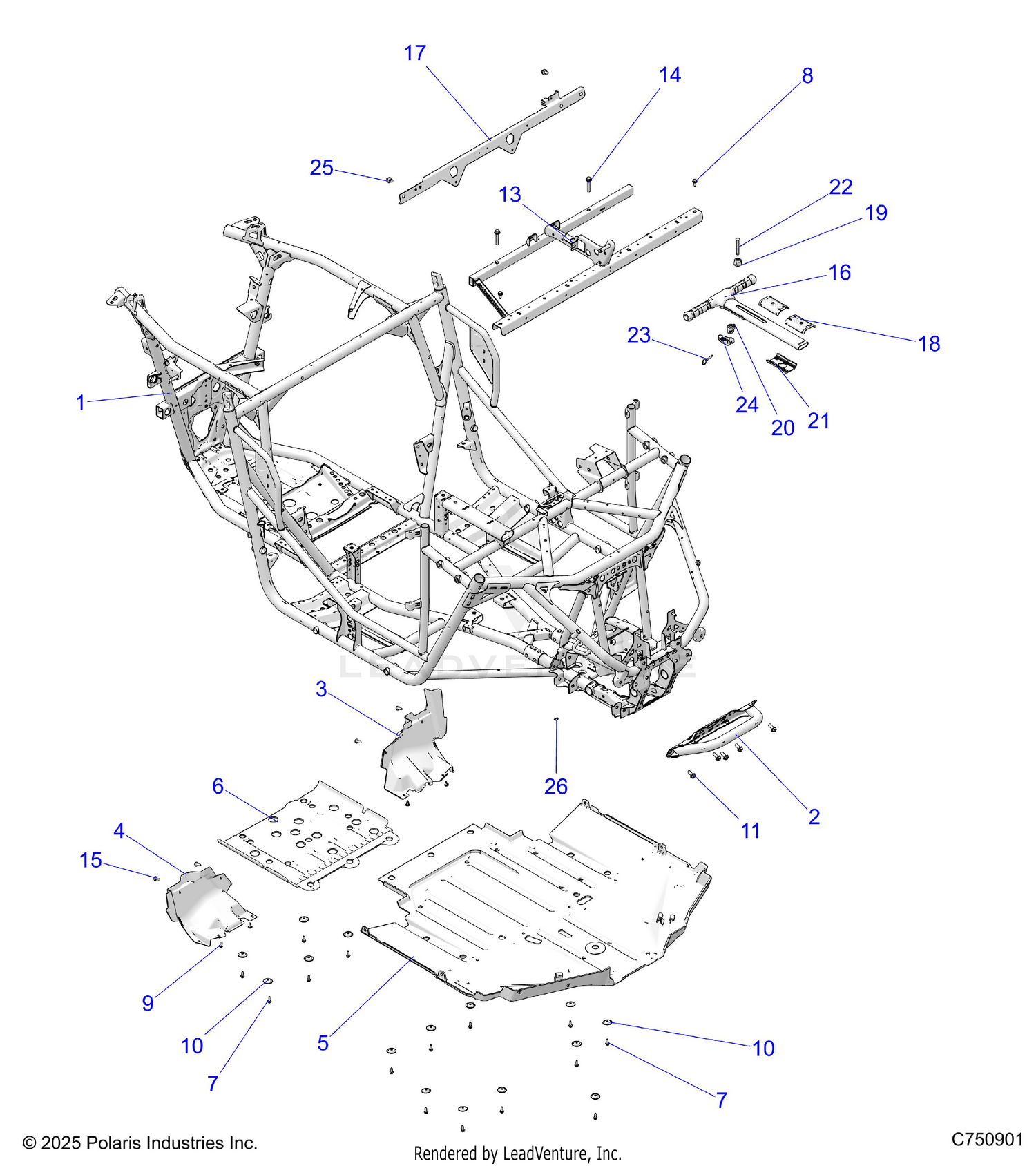 CHASSIS, MAIN FRAME AND SKID PLATES - Z26NET99A4/B4/A6/B6 (C750901)