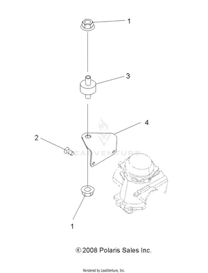 Engine, Carburetor Bracket - A12ea32aa (49atvcarbbrkt08tb) Schematic