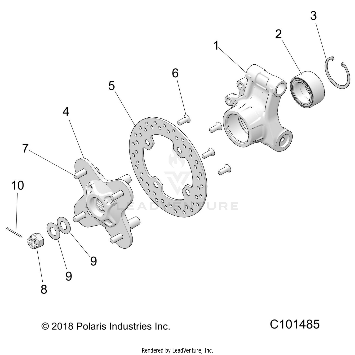 SUSPENSION, REAR HUB and BEARING CARRIER - A26SLE95PJ (C101485)
