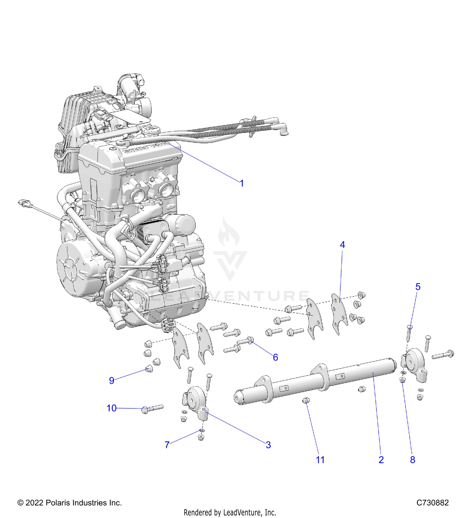 ENGINE, MOUNTING & LONG BLOCK - R26RST99AL (C730882)