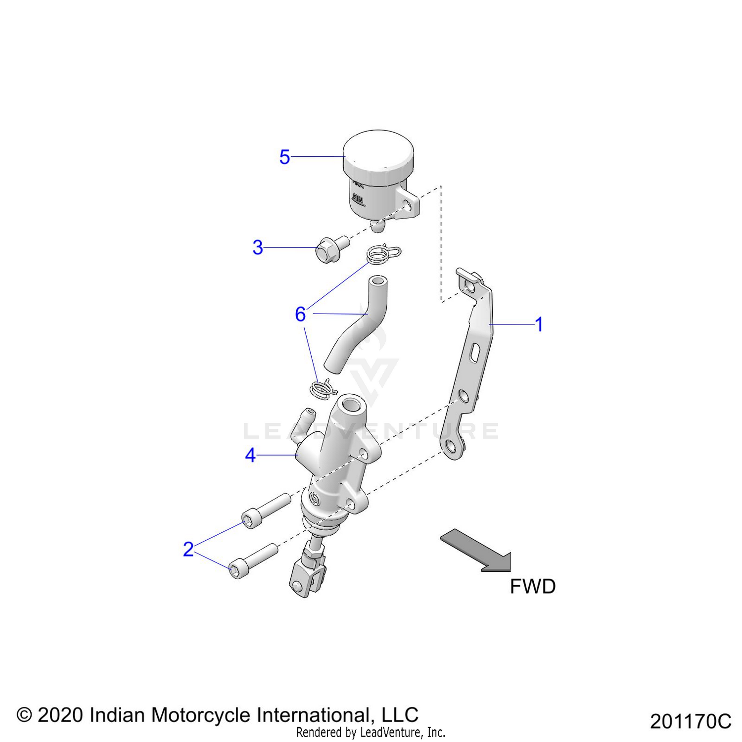 BRAKES, MASTER CYLINDER, REAR - N22RTT22 (201170C)