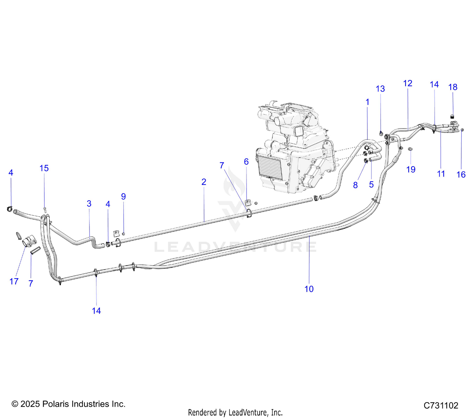 BODY, HVAC HOSES - R26X6T1RBL (C731102)