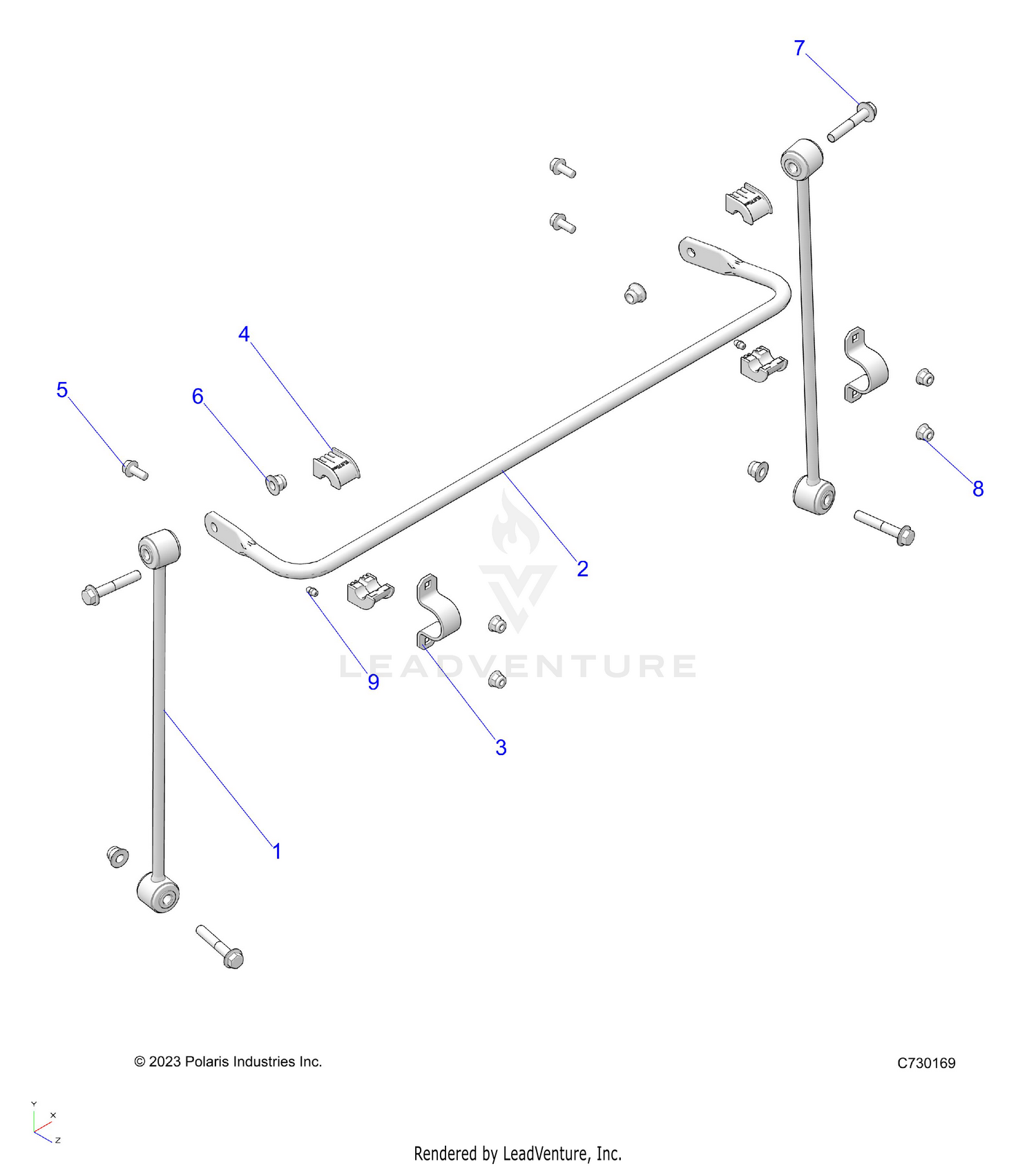 SUSPENSION, FRONT STABILIZER BAR - R26MAU57CP/EP (C730169)