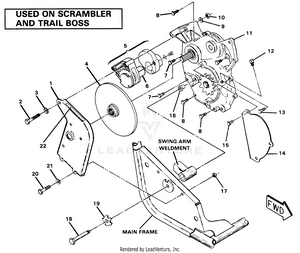Right Hand Gearcase &  Brake Mounting. (4910981098037a) Schematic