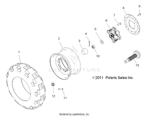 Wheels, Front Tire And Brake Disc - A14mb46th (49atvwheelfrt11hawk) Schematic