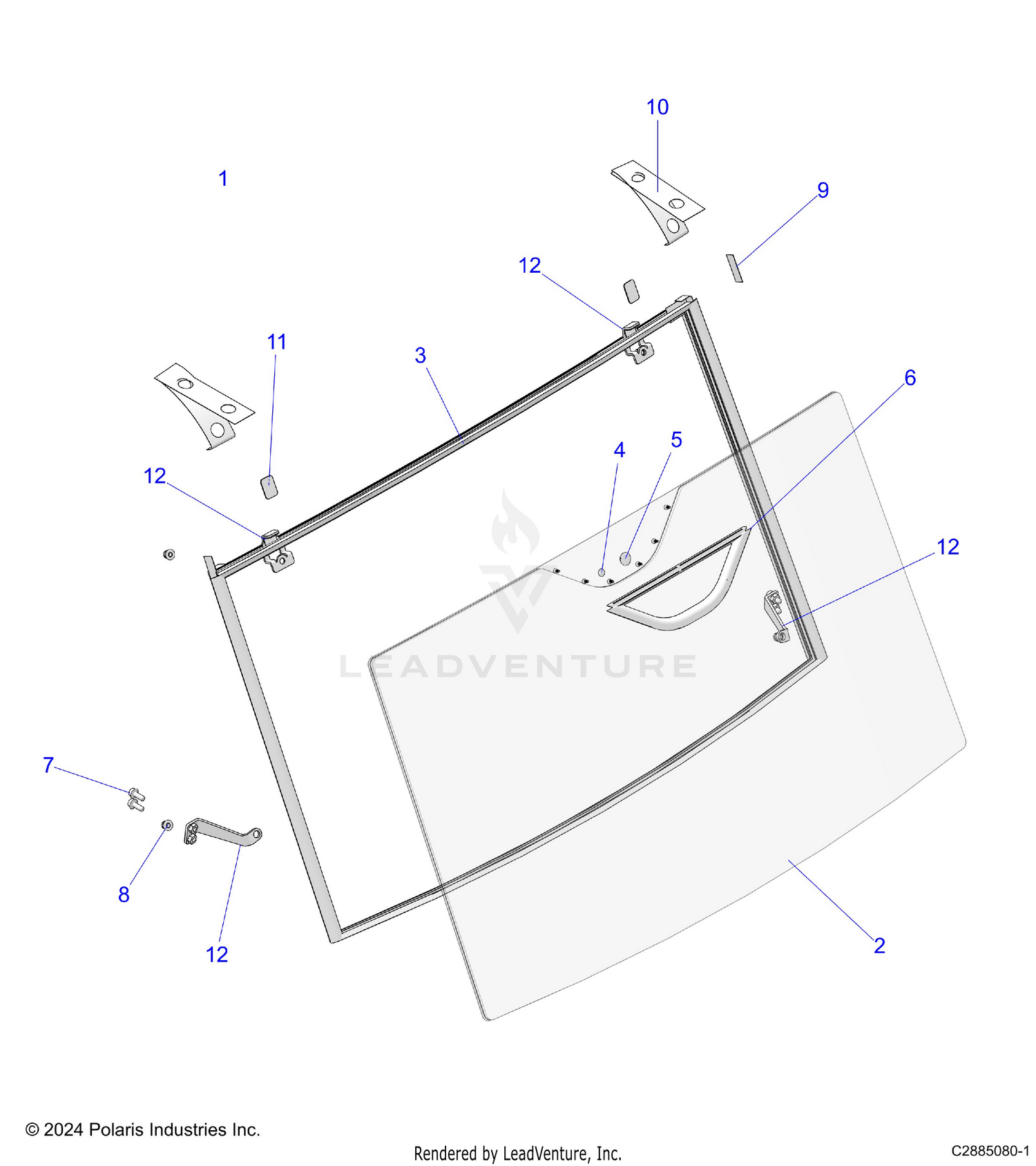 BODY, WINDSHIELD, GLASS W/WIPER - D26M4U57B4/W57B4 (C2885080-1)
