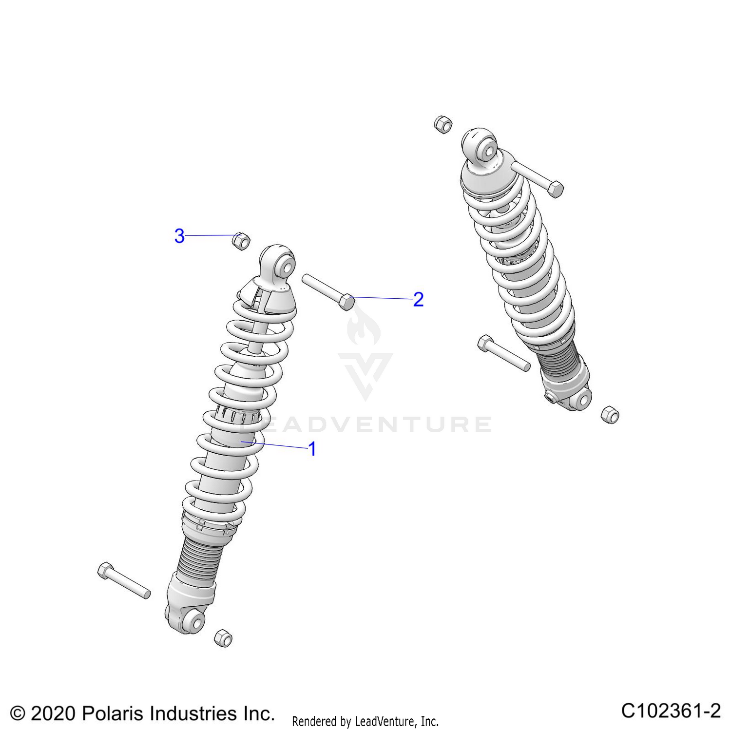 SUSPENSION, REAR SHOCK and MOUNTING - A26SHE57CN (C102361-2)