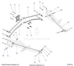 Suspension, Rear Trailing Arms Mounting - Z25r4d2kak/bk/aj/bj/am/bm (c750119) Schematic