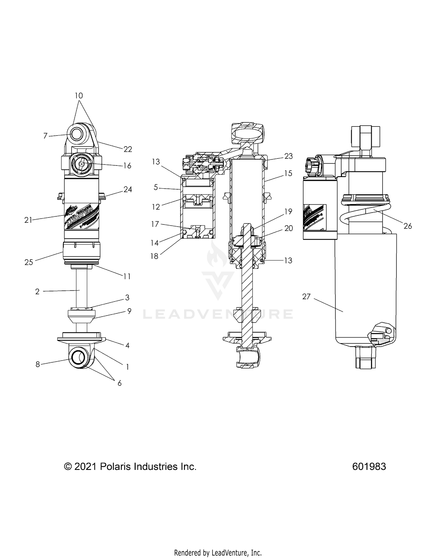 SUSPENSION, SHOCK, FRONT TRACK - S26TKL9BS (601983)