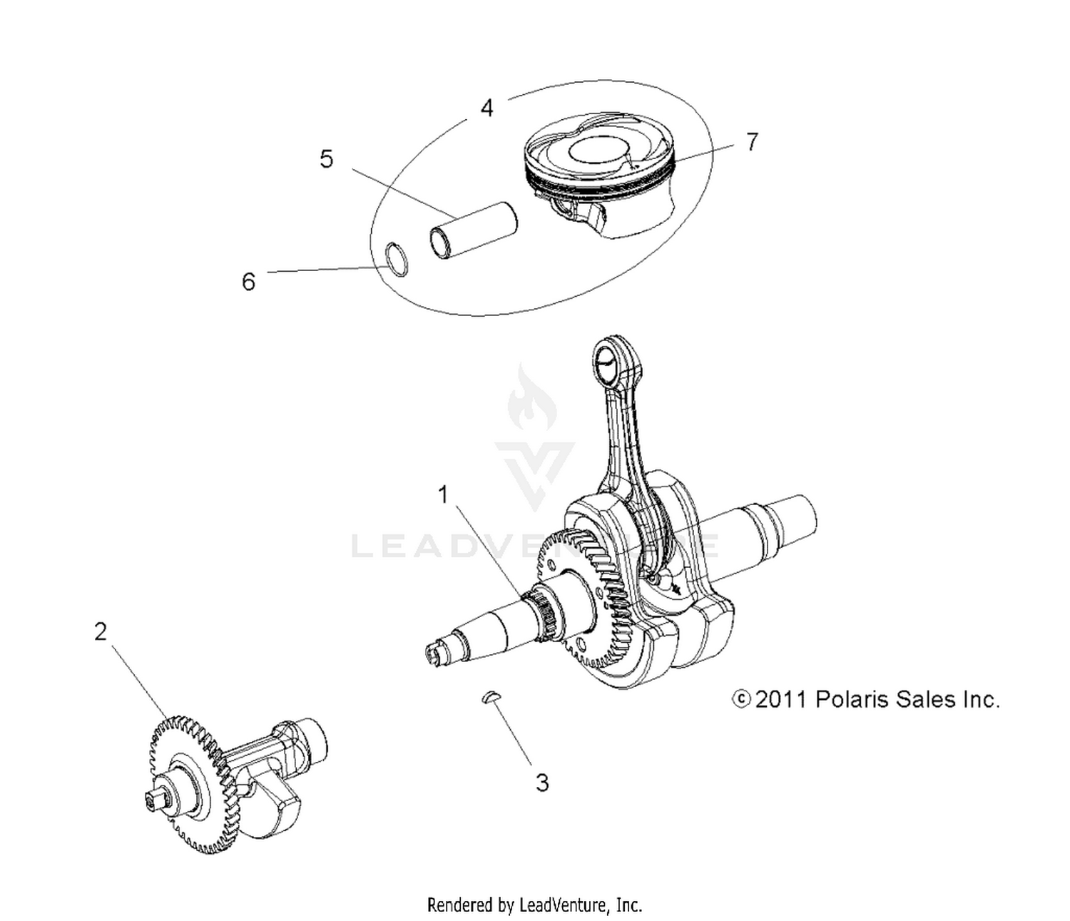 ENGINE, CRANKSHAFT, PISTON and BALANCE SHAFT - D24M4A57B4/G57B4/U57B4/W57B4 (49RGRPISTON12RZR570)