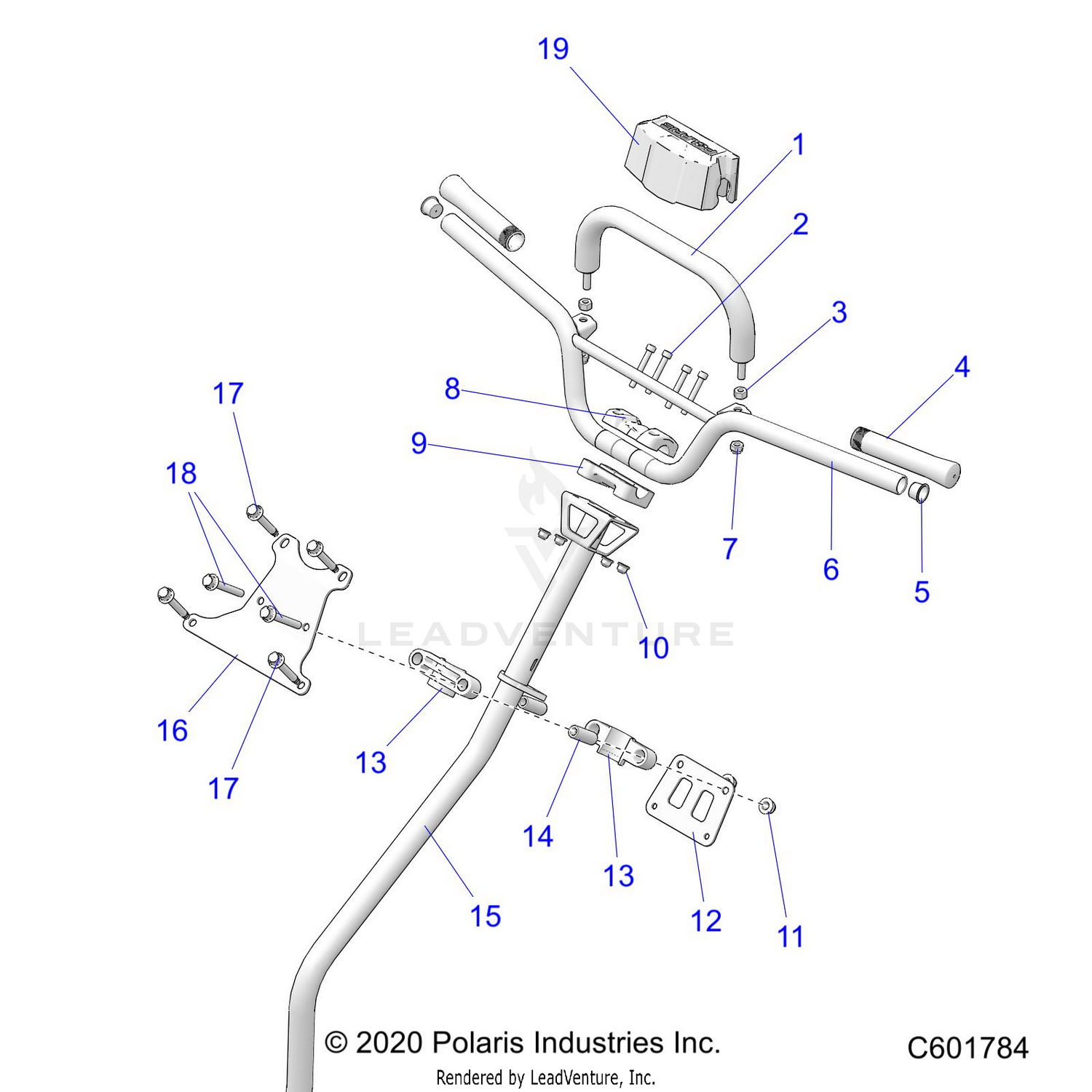 STEERING, HANDLEBAR, STEERING POST - S22CFF5TSL (C601748)