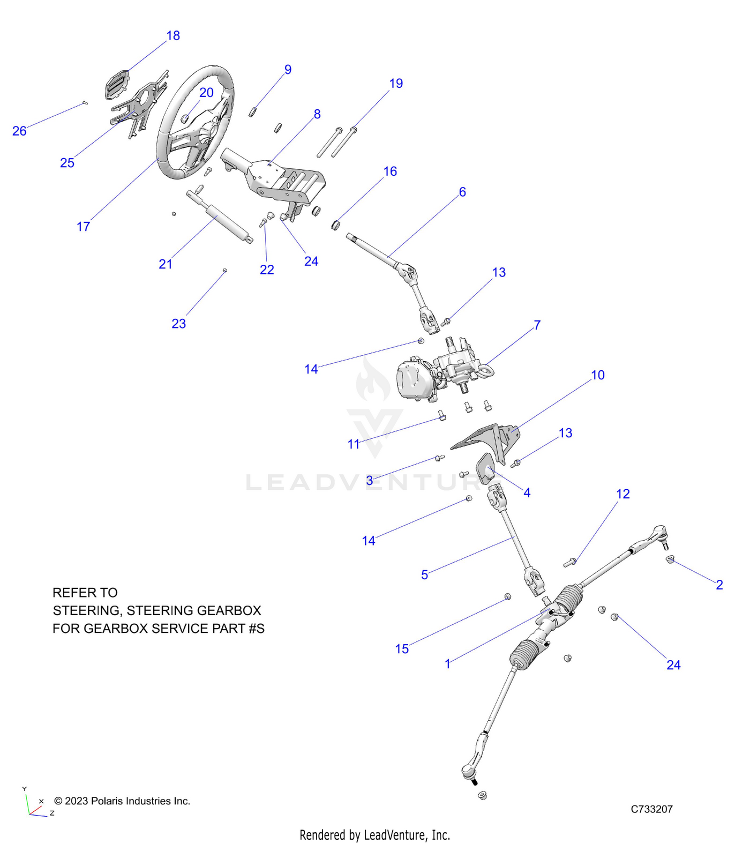 STEERING, ASSEMBLY - R26RSF99AL (C733207)