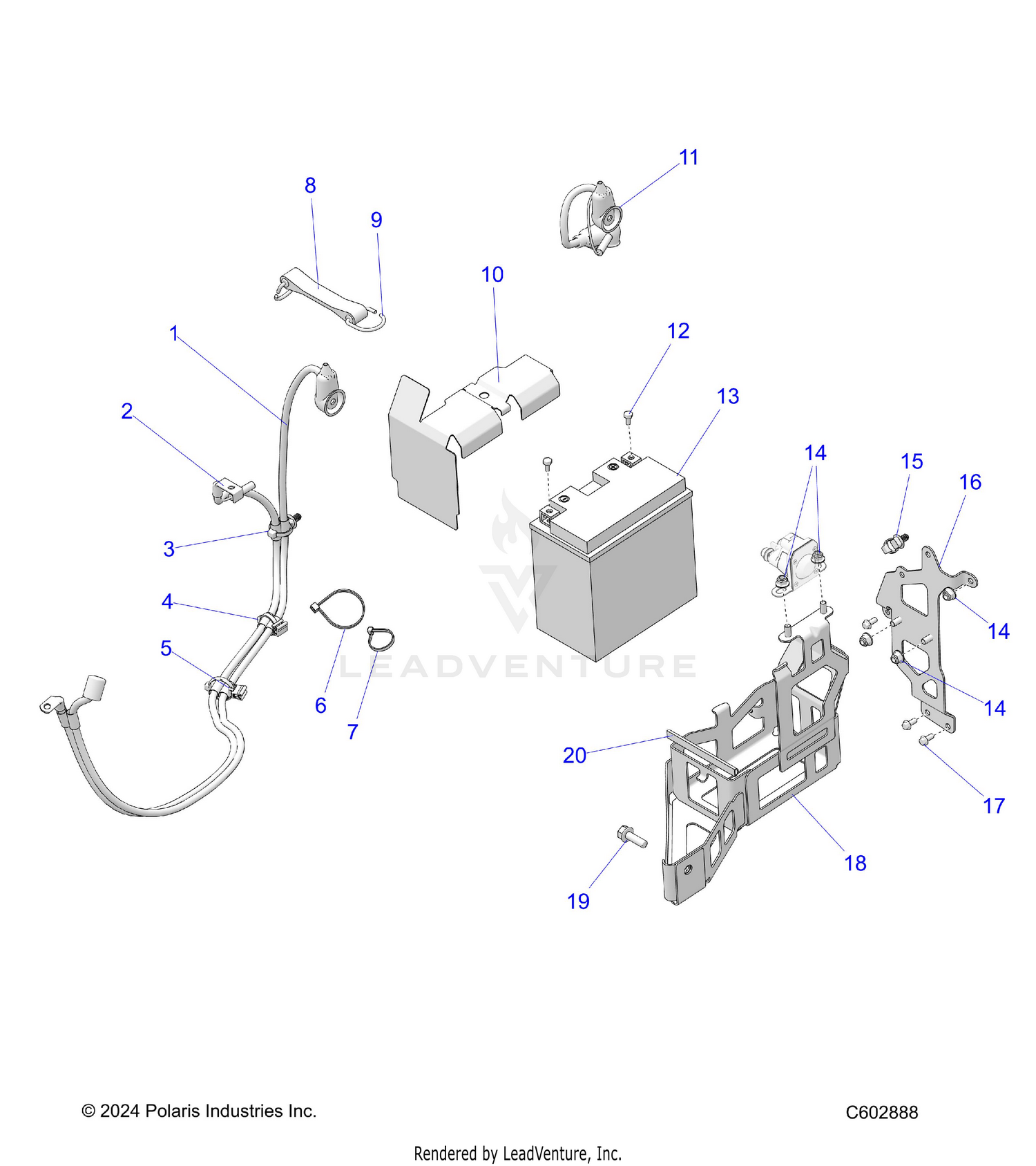 ELECTRICAL, E.S. BATTERY/BOX and CABLES - S26TFM8MS E.S. OPTION (C602888)