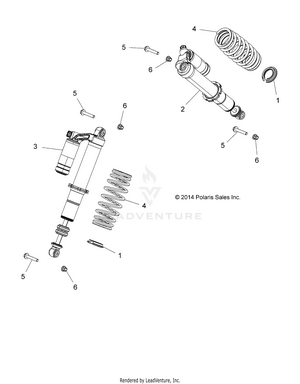 Suspension, Front Shock Mounting - Z19vce99am (49rgrshockmtg15rzr900) Schematic