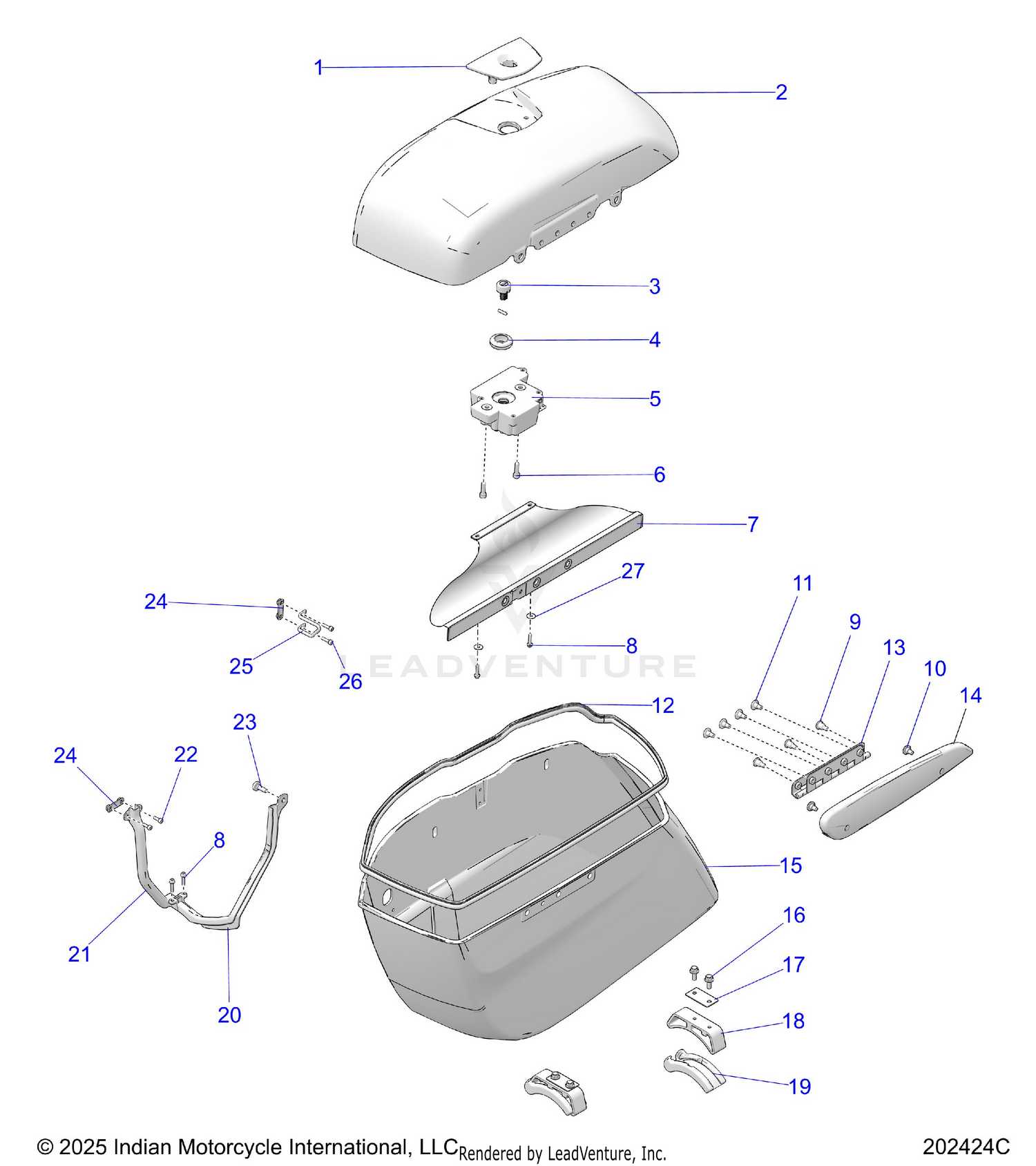 BODY, SADDLEBAG ASM., STANDARD - N26LGVSS ALL OPTIONS (202424C)