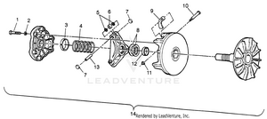 Drive Clutch Xplorer 400l W97cc38c (4939753975c002) Schematic