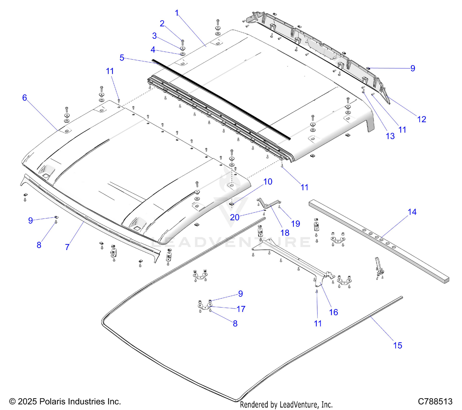 BODY, ROOF - R26X6L1RBB/BJ (C788513)