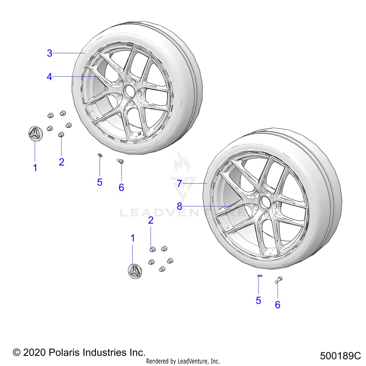 WHEELS, FRONT AND REAR (S/SP MODELS) - T21AASHD/T21AATHD ALL OPTIONS (500189C)
