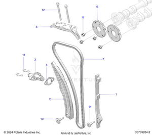Engine, Cam Chain And Tensioner Schematic