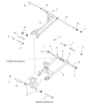Suspension, Rear - A12zn8efk/efo (49atvsusprr10spxp550) Schematic