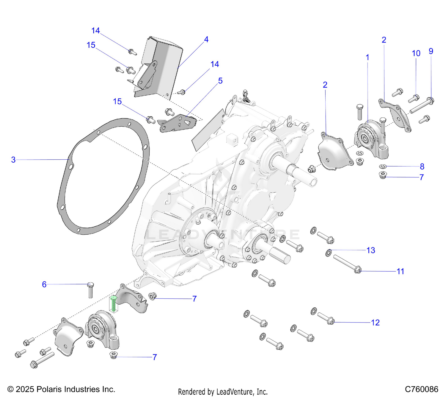 DRIVE TRAIN, GEARCASE MOUNTING, MAIN - Z26RRE2KAL (C760080)