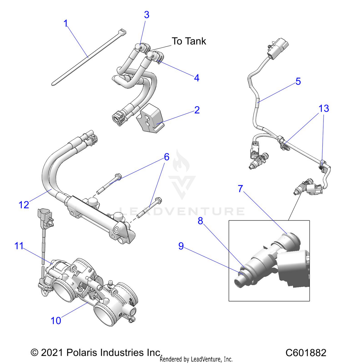 FUEL SYSTEM, RAIL, LINES and THROTTLE BODY - S22TLP6RS ALL OPTIONS (600939C)