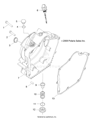 Engine, Crankcase Cover, Rh - R13va17aa/ab (49rgrcrankcvrrh09rzr170) Schematic