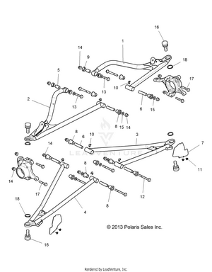 Suspension, Front Control Arms - Z16vde99fm/nm (49rgrsuspfrt14rzr1000) Schematic