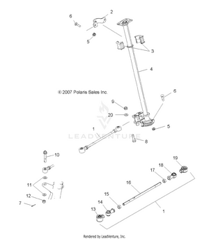 Steering, Post And Tie Rod - A09ca32aa (49atvsteering08scram2x4) Schematic