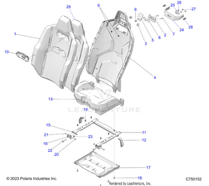 Body, Seat Asm, & Mounting, Rear - Z25r4d2kak/bk/aj/bj/am/bm (c750152) Schematic
