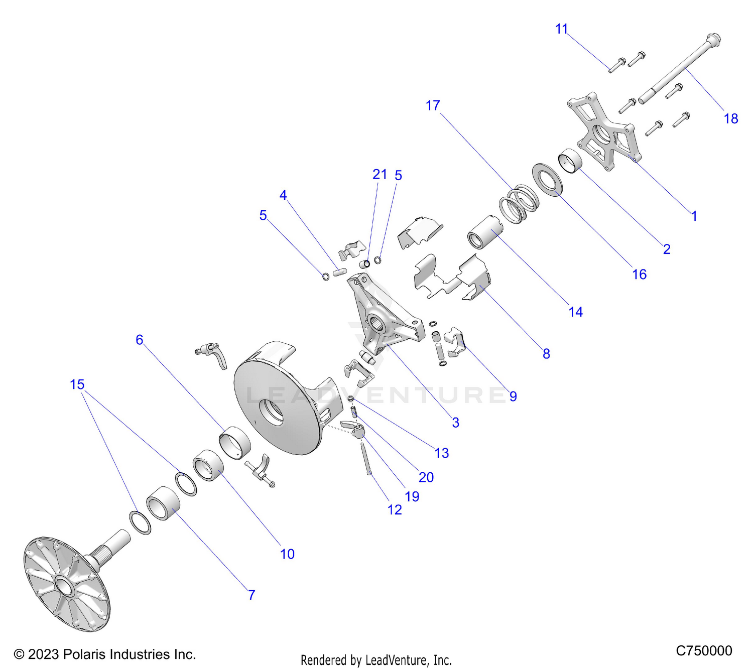 DRIVE TRAIN, PRIMARY CLUTCH - Z26NET99A4/B4/A6/B6 (C750000)