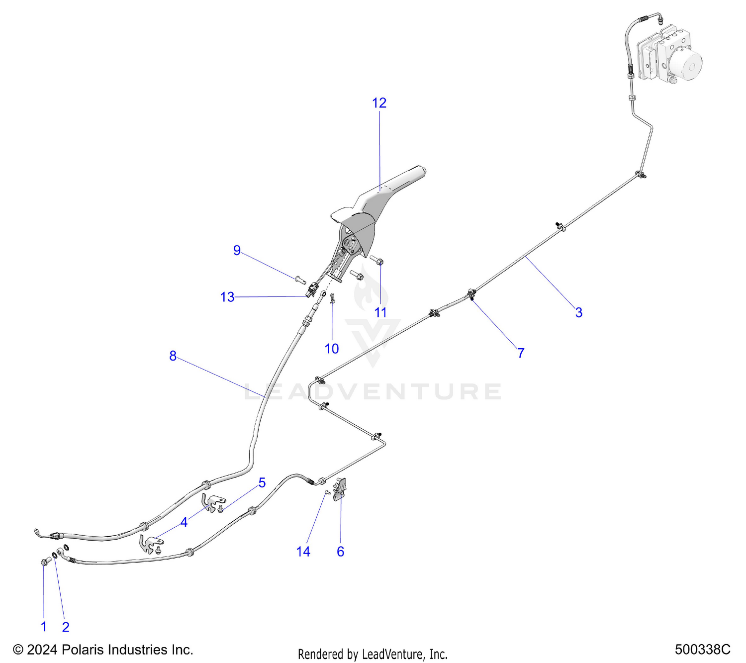 BRAKES, REAR BRAKE LINE AND PARK BRAKE - T26AARGB/HB (500338C)